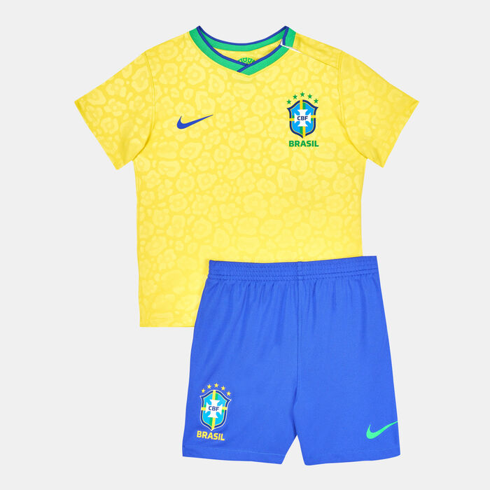 Buy Nike Kids' Brazil Home Football Kit - 2022/23 (Baby and Toddler) yellow  in KSA -SSS