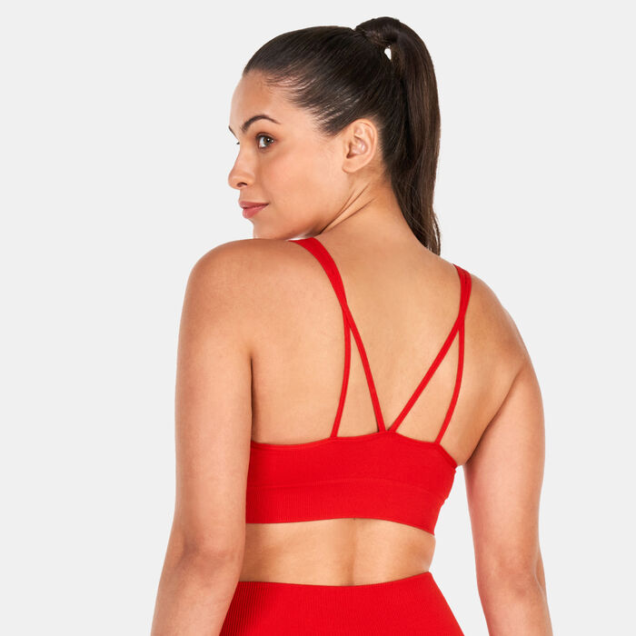 adidas Women's AEROKNIT Training Medium-Support Sports Bra Red adidas Women's AEROKNIT Training Medium-Support Sports Bra Red image number 1