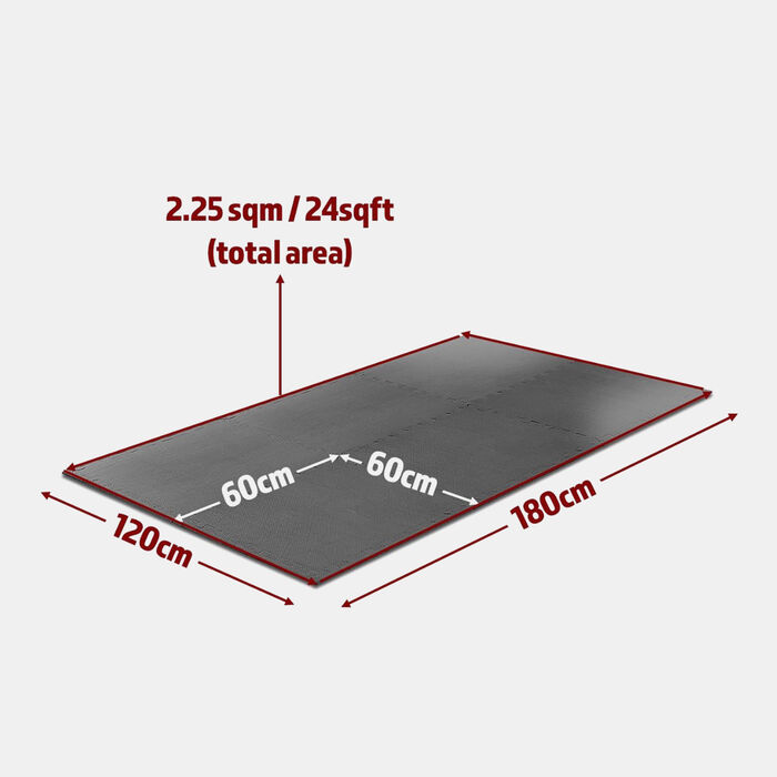 Inspire Fitness Marcy Interlocking Mat Set (6 Pieces) Black image number 2