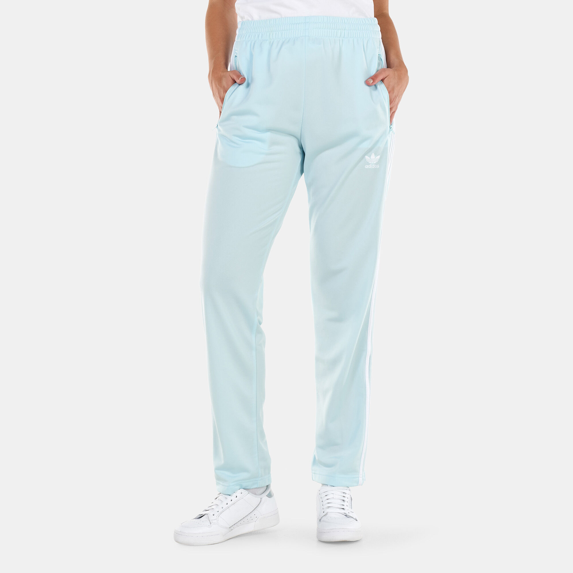 Baby blue adidas track pants best sale