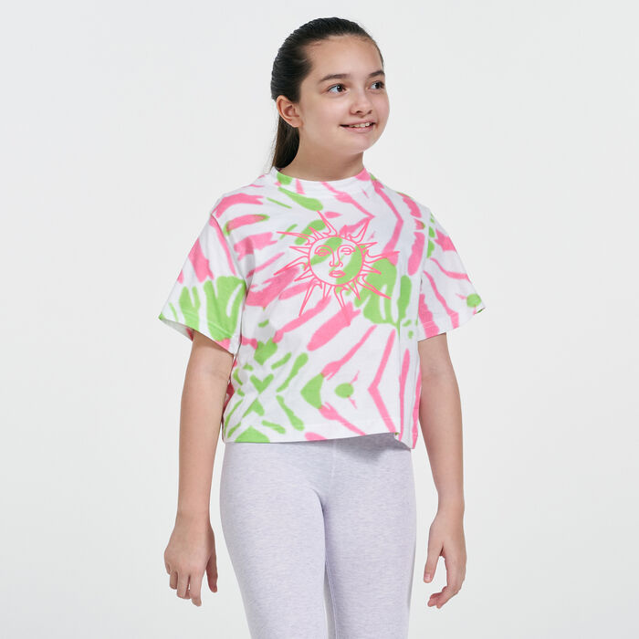 Nike Kids' Sportswear Boxy Tie Dye T-Shirt White Nike Kids' Sportswear Boxy Tie Dye T-Shirt White image number 0