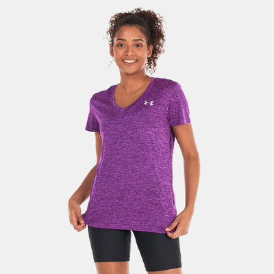 Under Armour Women's Tech™ Twist V-Neck Training T-Shirt Purple Under Armour Women's Tech™ Twist V-Neck Training T-Shirt Purple