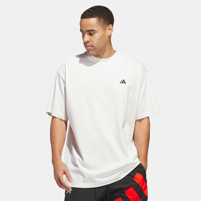 adidas Men's Anthony Edwards Seasonal Logo T-Shirt White adidas Men's Anthony Edwards Seasonal Logo T-Shirt White image number 0