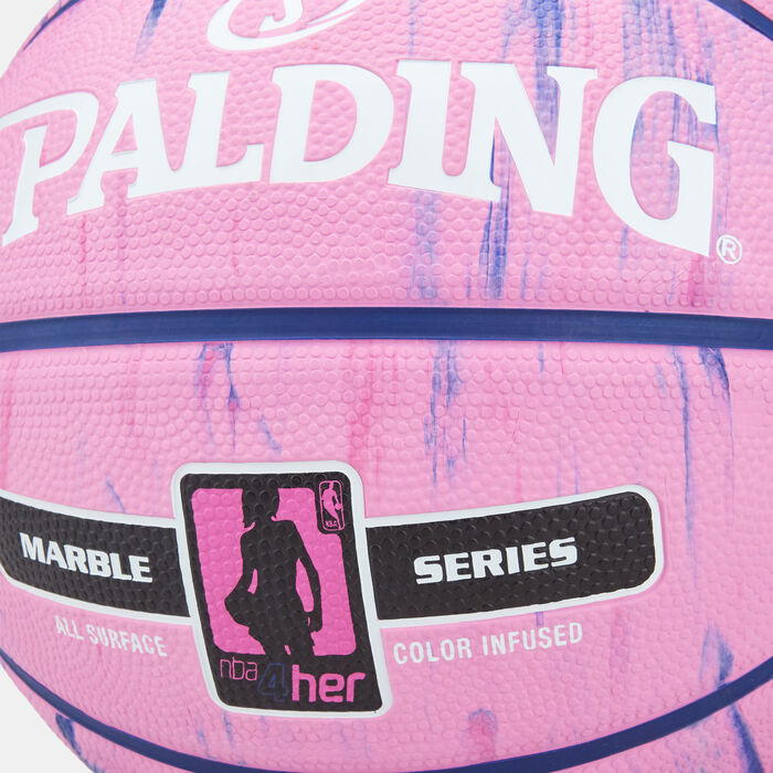 Spalding NBA Marble Series 4Her Basketball (Size 6) Pink Spalding NBA Marble Series 4Her Basketball (Size 6) Pink image number 2