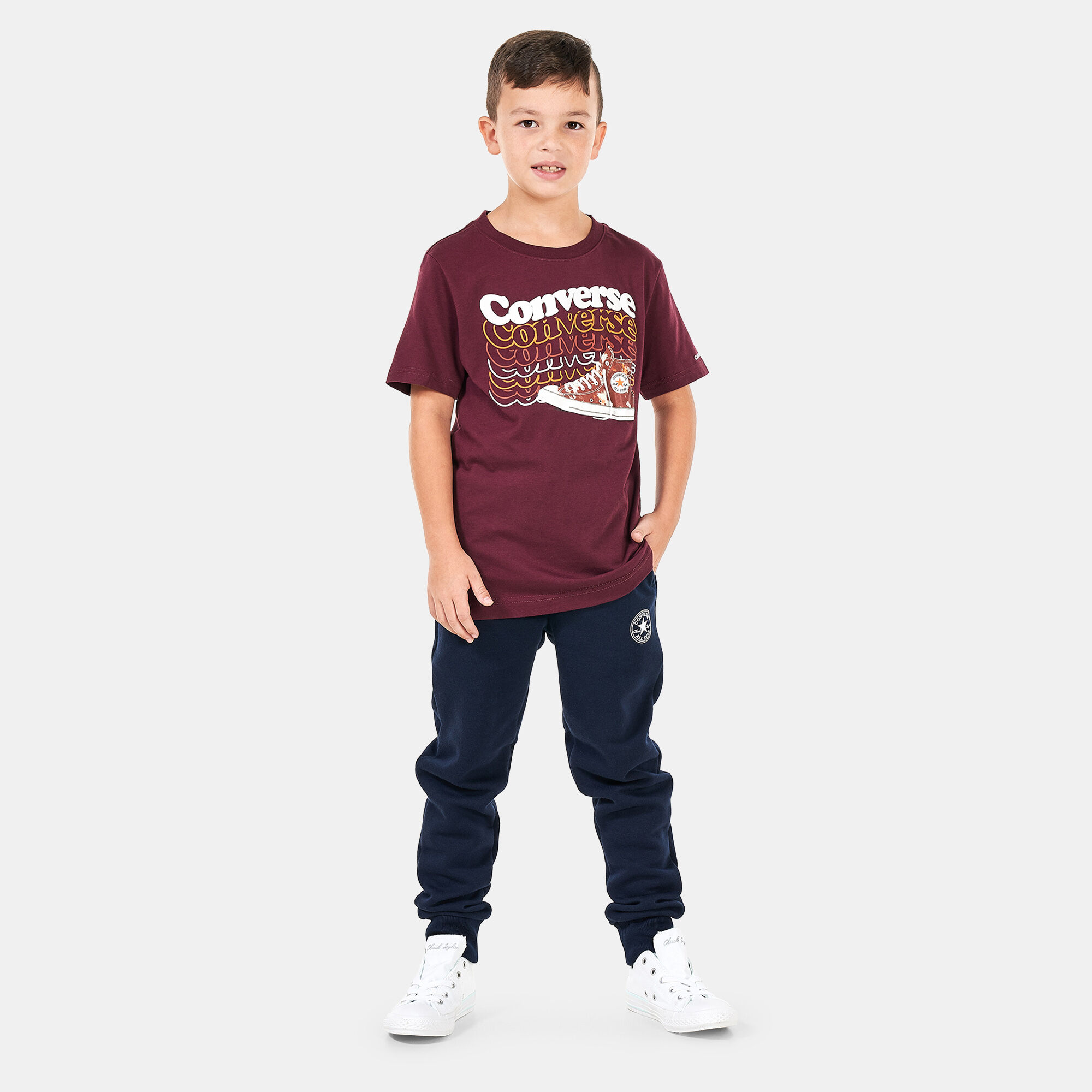 Converse t shirt kids red discount