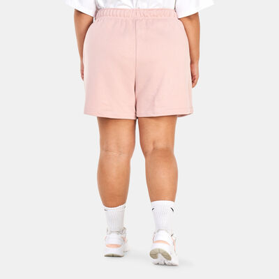 Nike Women's Sportswear Club Fleece Mid-Rise Shorts (Plus Size) Pink