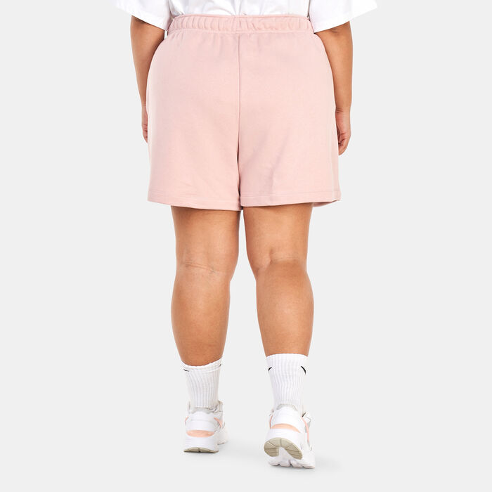 Nike Women's Sportswear Club Fleece Mid-Rise Shorts (Plus Size) Pink image number 1