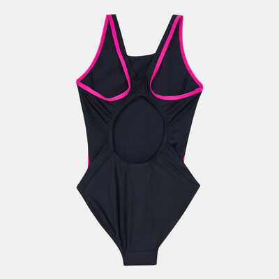 Speedo Kids' Boom Logo Splice Muscleback Swimsuit Black Speedo Kids' Boom Logo Splice Muscleback Swimsuit Black