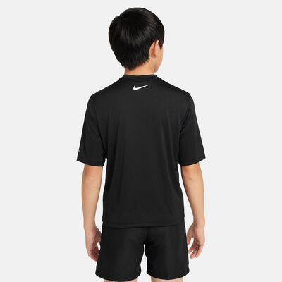 Nike Swim Kids' Logo Hydroguard Swimming T-Shirt Black Nike Swim Kids' Logo Hydroguard Swimming T-Shirt Black