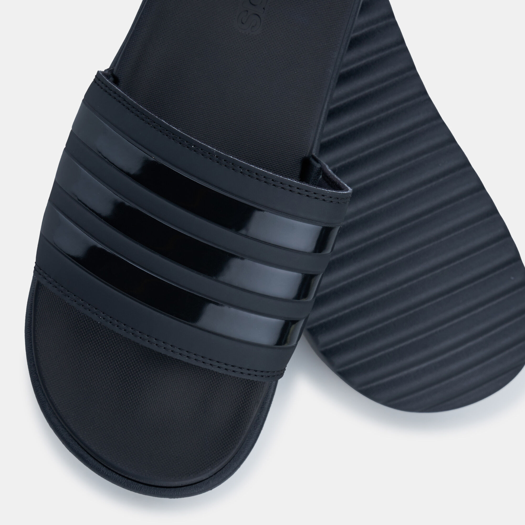 All black adidas slides womens on sale