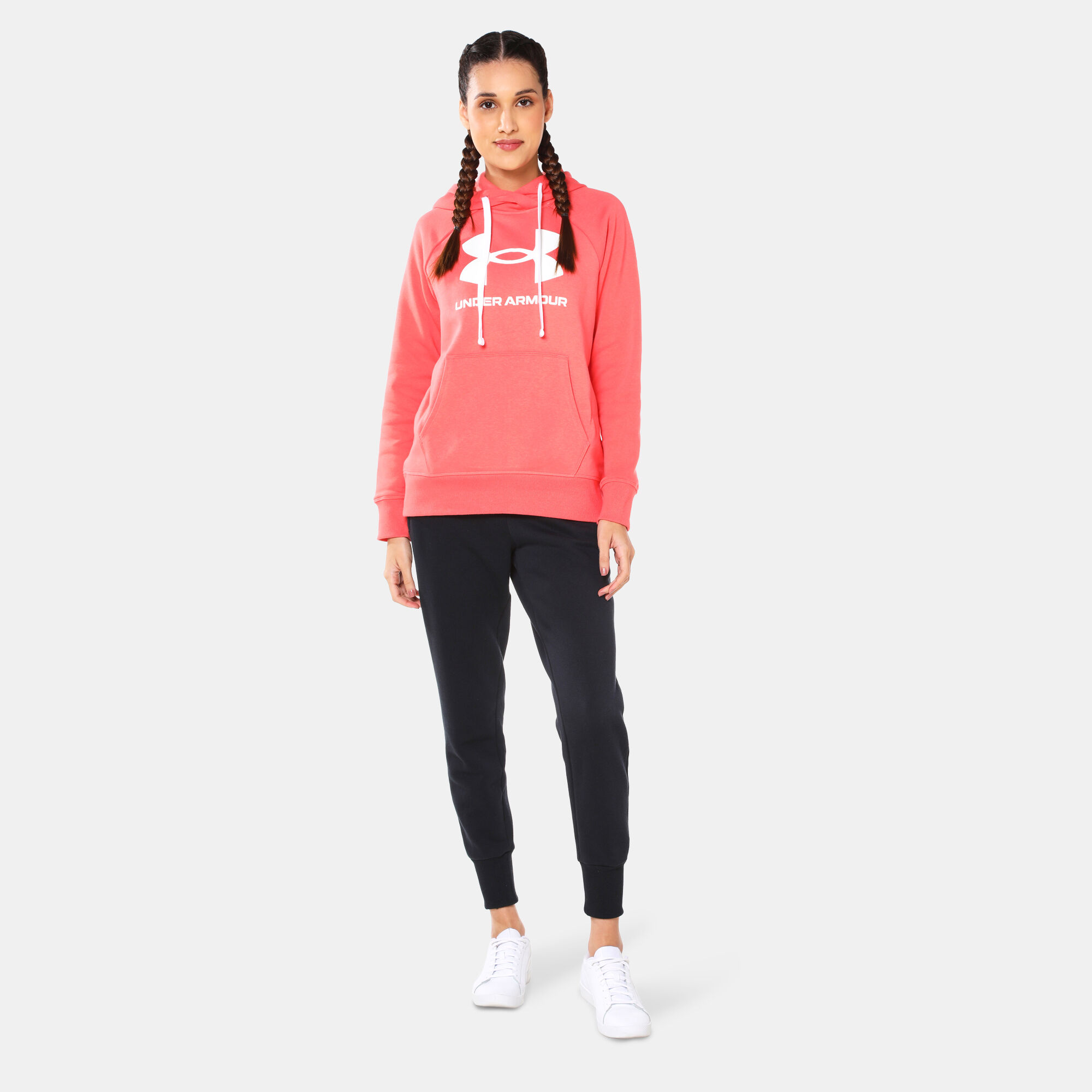 Women s UA Rival Fleece Logo Hoodie Orange Under Armour in KSA SSS