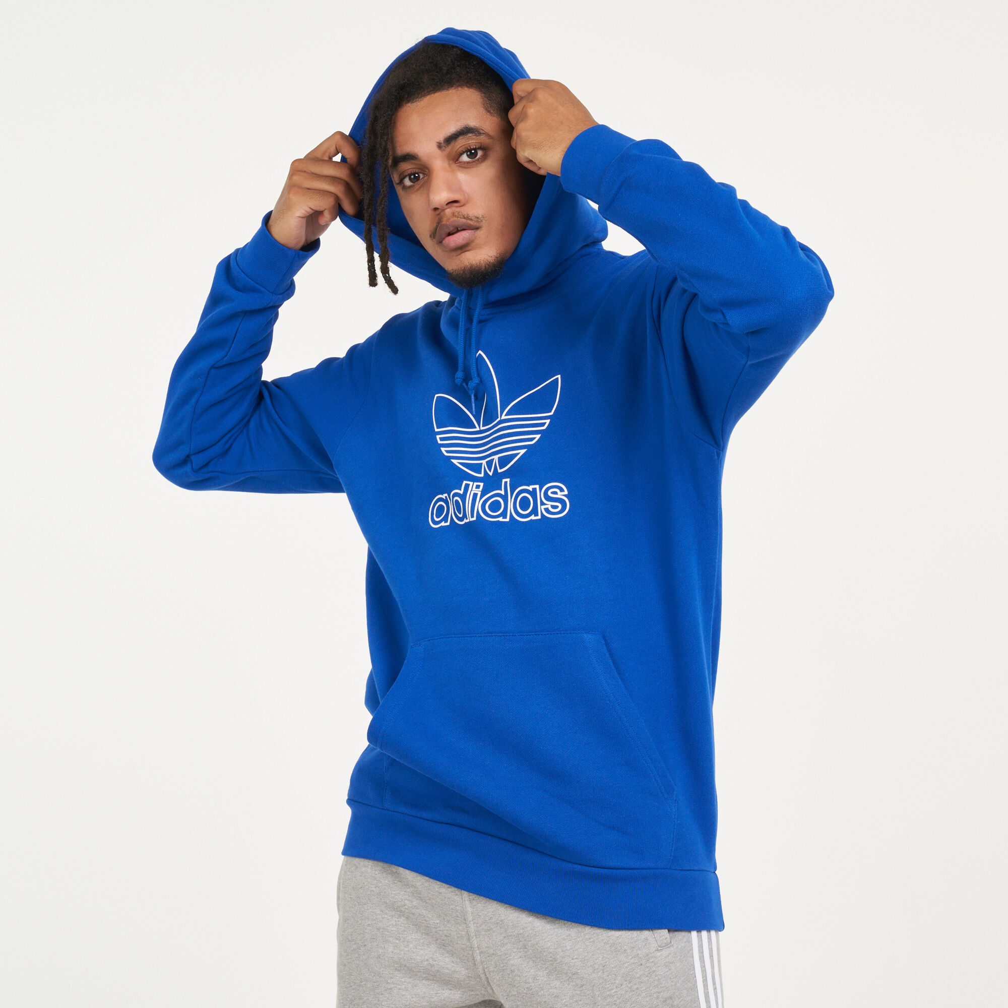 Adidas hoodie discount trefoil blue