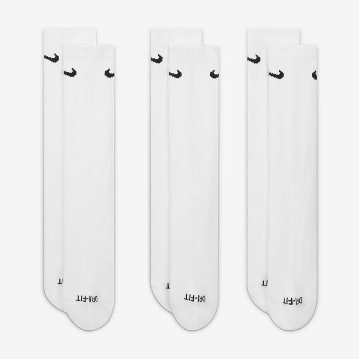 Nike Everyday Plus Cushioned Training Crew Socks (3 Pairs) White image number 1