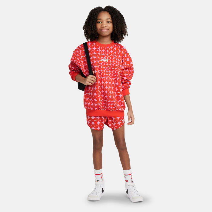 Nike Kids' Sportswear Club Fleece Sweatshirt Red Nike Kids' Sportswear Club Fleece Sweatshirt Red image number 2