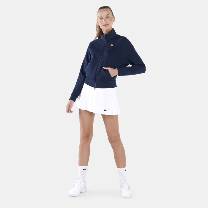 Nike Women's Court Dri-FIT Heritage Full Zip Jacket Blue Nike Women's Court Dri-FIT Heritage Full Zip Jacket Blue image number 2