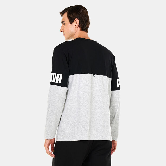 PUMA Men's Power Colorblock T-shirt Grey PUMA Men's Power Colorblock T-shirt Grey image number 1