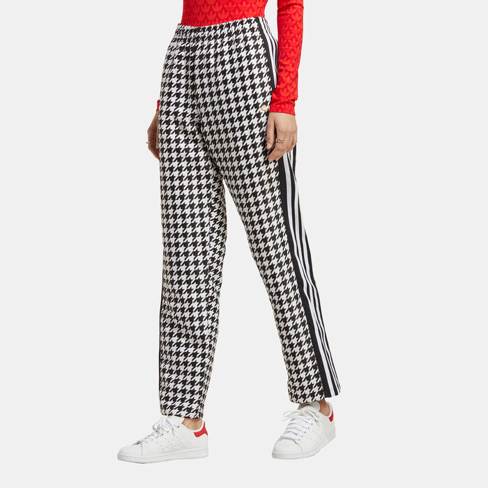 adidas Originals Women's Houndstooth Wide Leg Joggers Black adidas Originals Women's Houndstooth Wide Leg Joggers Black image number 0