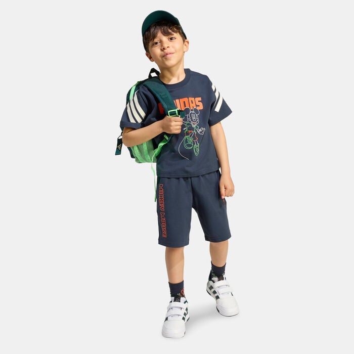 adidas Kids' Disney Mickey Mouse T-Shirt And Shorts Set Blue adidas Kids' Disney Mickey Mouse T-Shirt And Shorts Set Blue image number 2
