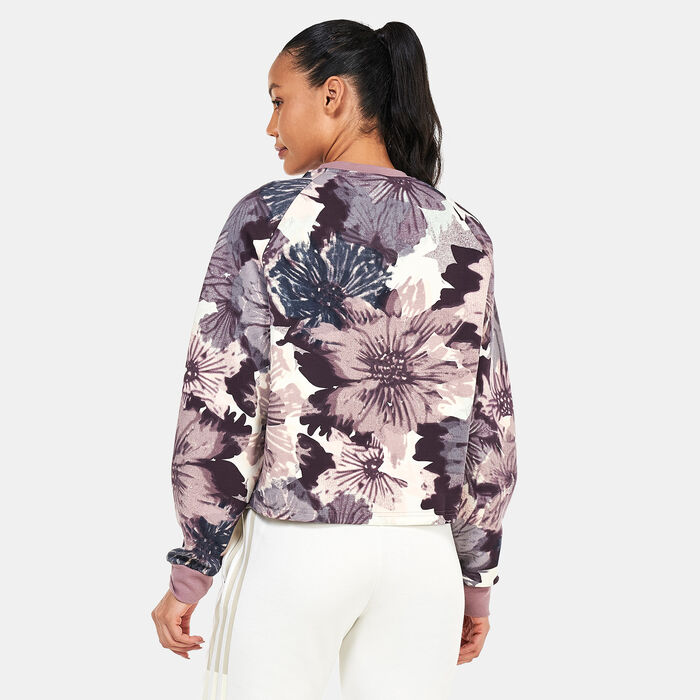 adidas Women's Allover Print Sweatshirt Multi-Color adidas Women's Allover Print Sweatshirt Multi-Color image number 1
