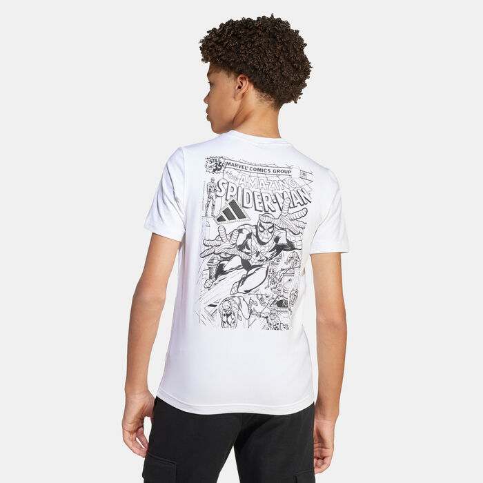 adidas Kids' Marvel Spider-Man Graphic T-Shirt White adidas Kids' Marvel Spider-Man Graphic T-Shirt White image number 1