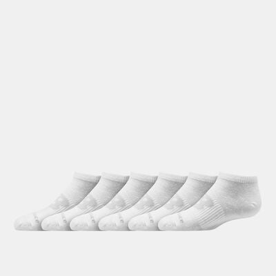 New Balance Kids Flat Knit No-Show Socks (6 Pairs) White New Balance Kids Flat Knit No-Show Socks (6 Pairs) White