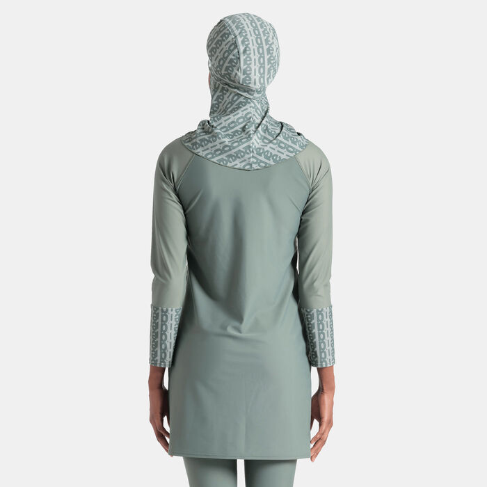 Arena Women's Modesty Allover Print Swimming Hijab Black image number 1