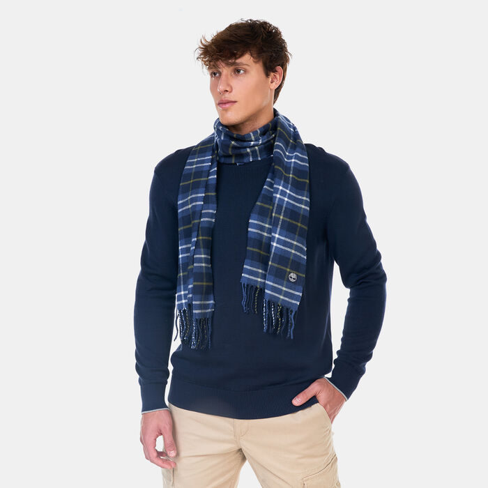 Timberland Men's Plaid Scarf Blue Timberland Men's Plaid Scarf Blue image number 1