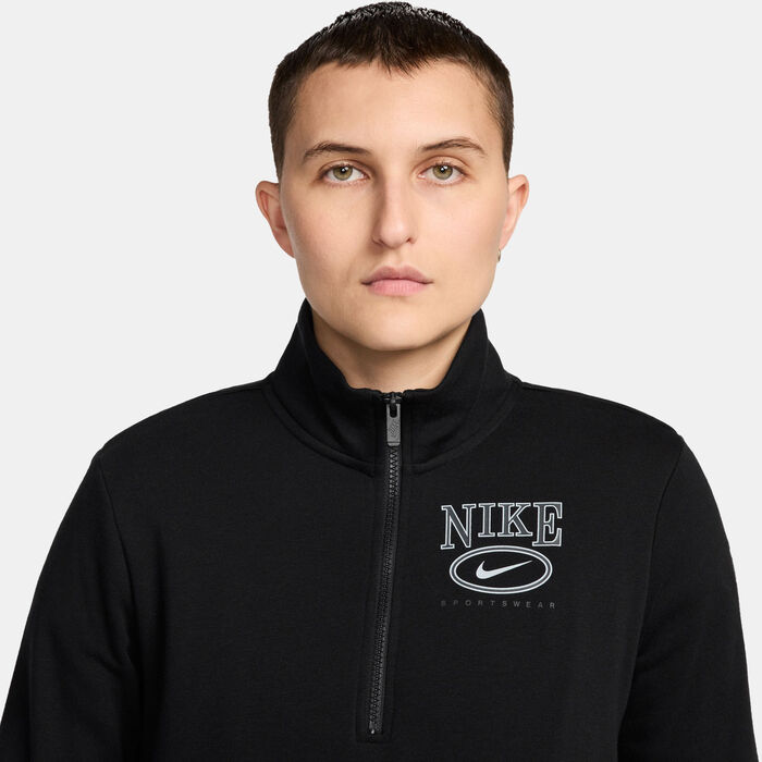 Nike Women's Sportswear Club Fleece 1/4-Zip Top Black Nike Women's Sportswear Club Fleece 1/4-Zip Top Black image number 2