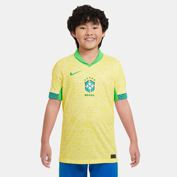 Nike Kids' Brazil Stadium Dri-FIT Replica Home Football Jersey - 2024 yellow Nike Kids' Brazil Stadium Dri-FIT Replica Home Football Jersey - 2024 yellow image number 0