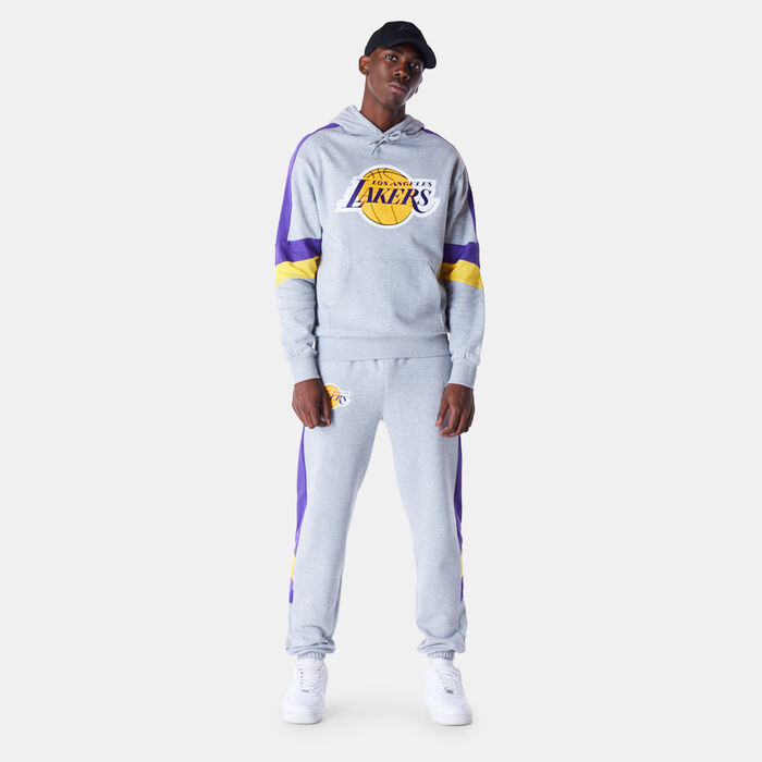 New Era Men's NBA Los Angeles Lakers Colourblock Hoodie Grey New Era Men's NBA Los Angeles Lakers Colourblock Hoodie Grey image number 2
