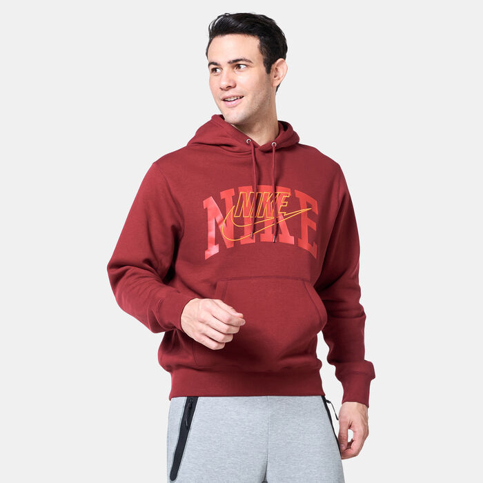 Nike Men's Club Fleece Pullover Hoodie Maroon image number 0