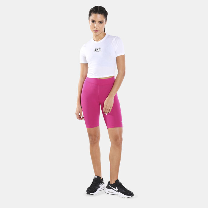 Nike Women's Sportswear Essential Mid-Rise Biker Shorts Pink image number 2