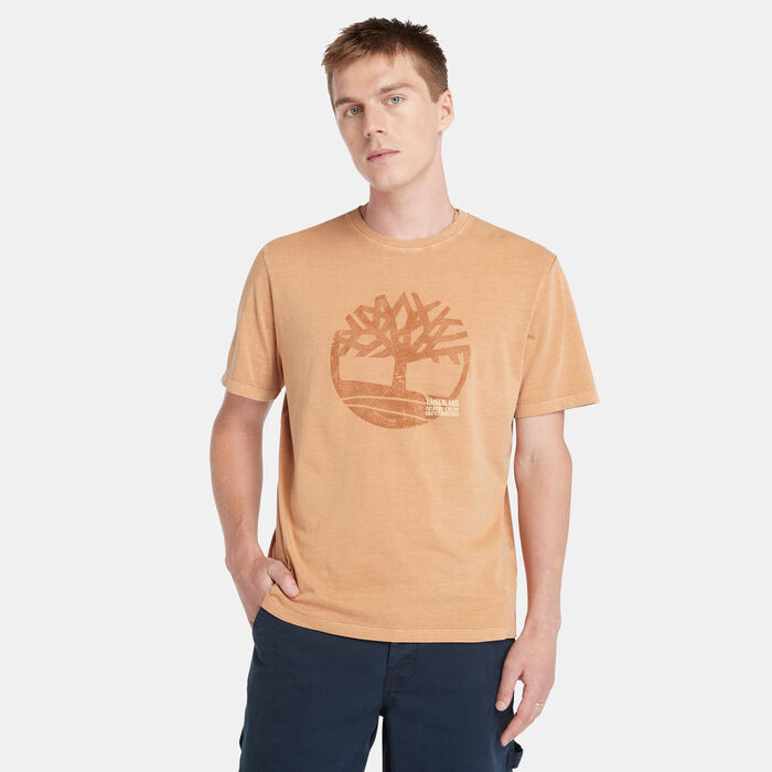 Timberland Men's Garment Dye Logo Graphic T-Shirt Brown Timberland Men's Garment Dye Logo Graphic T-Shirt Brown image number 0