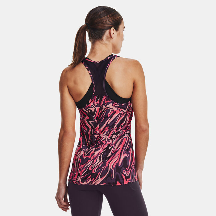Under Armour Women's HeatGear® Armour Racer Print Tank Top Purple Under Armour Women's HeatGear® Armour Racer Print Tank Top Purple image number 1