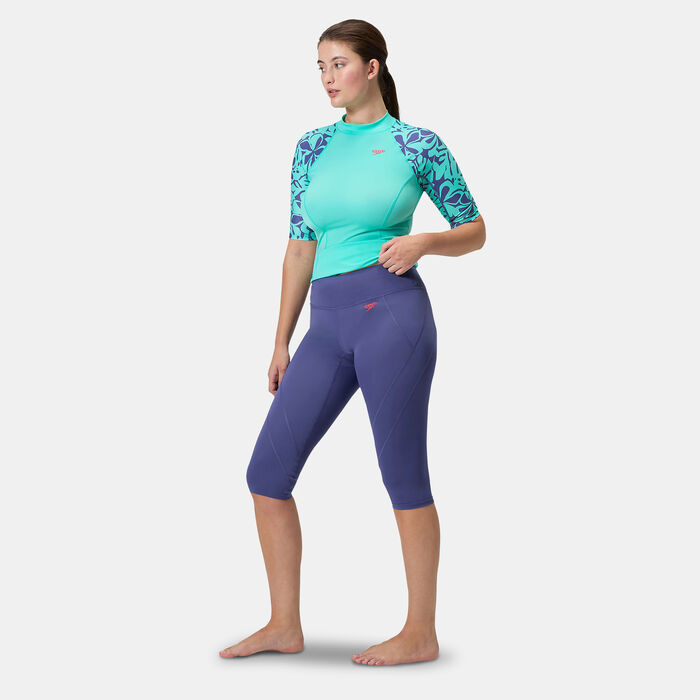 Speedo Women's Panel 3/4 Swimming Pants Purple Speedo Women's Panel 3/4 Swimming Pants Purple image number 2