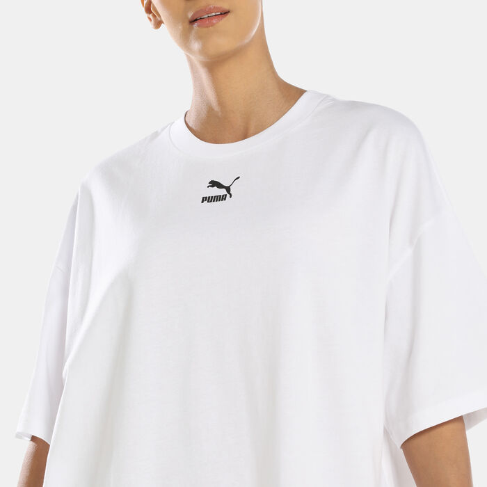 PUMA Women's Classics T-Shirt Dress White image number 3