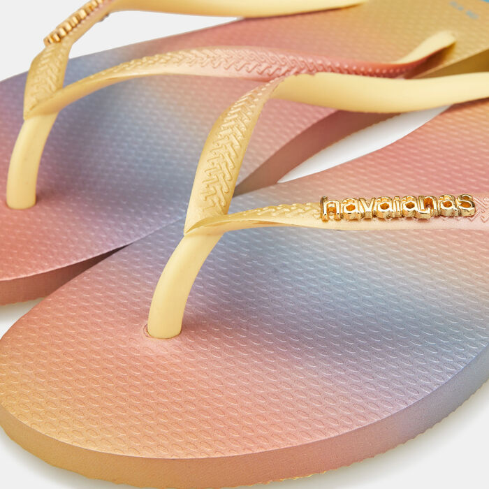 Havaianas Women's Slim Gradient Sunset Flip Flops yellow Havaianas Women's Slim Gradient Sunset Flip Flops yellow image number 2