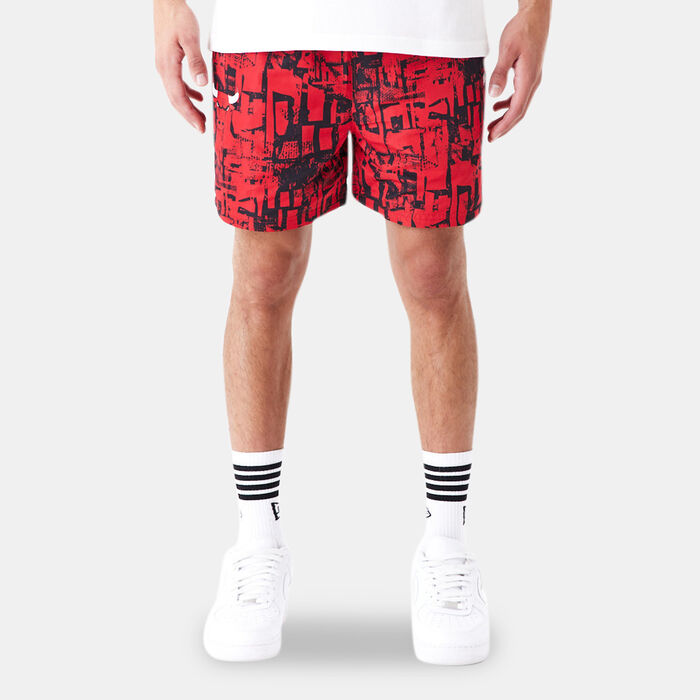 New Era Men's NBA Chicago Bulls Allover Print Shorts Red New Era Men's NBA Chicago Bulls Allover Print Shorts Red image number 0