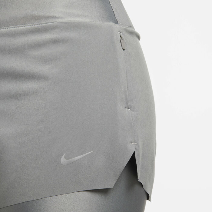 Nike Women's Dri-FIT Swift Mid-Rise 2-in-1 Running Shorts Grey Nike Women's Dri-FIT Swift Mid-Rise 2-in-1 Running Shorts Grey image number 3