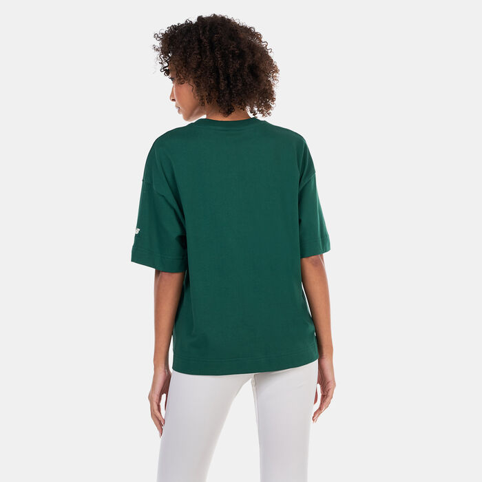 New Balance Women's Athletics Varsity Boxy T-Shirt Green New Balance Women's Athletics Varsity Boxy T-Shirt Green image number 1