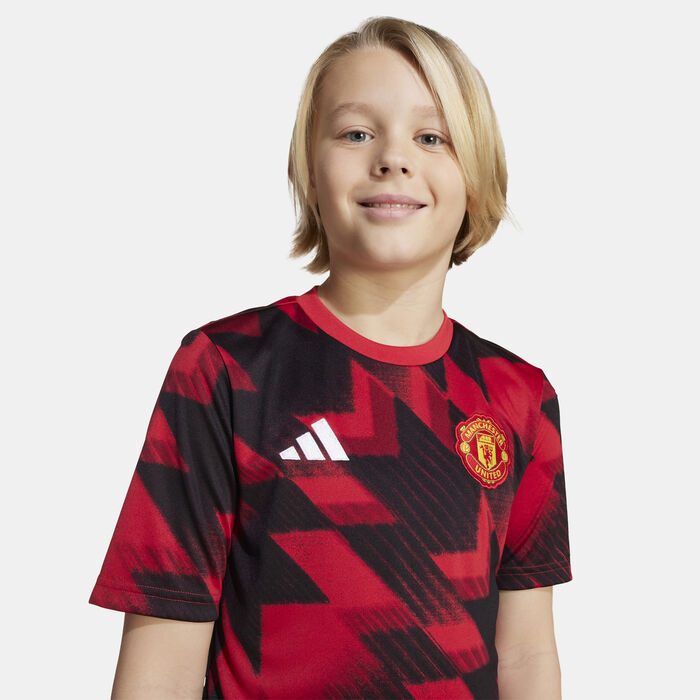 adidas Kids' Manchester United 25/26 Pre-Match Football Jersey Red adidas Kids' Manchester United 25/26 Pre-Match Football Jersey Red image number 4