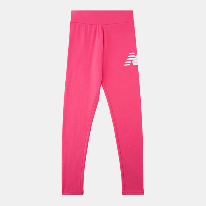 New Balance Kids' Stacked Logo Leggings Pink image number 0