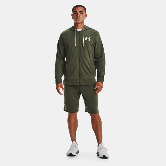 Under Armour Men's UA Rival Terry LC Full Zip Hoodie Green image number 2
