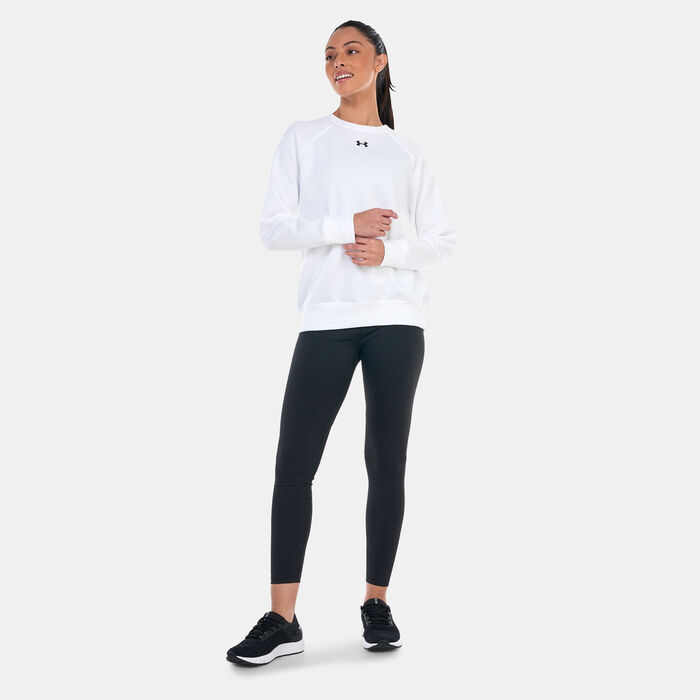 Under Armour Women's UA Rival Fleece Sweatshirt White Under Armour Women's UA Rival Fleece Sweatshirt White image number 2