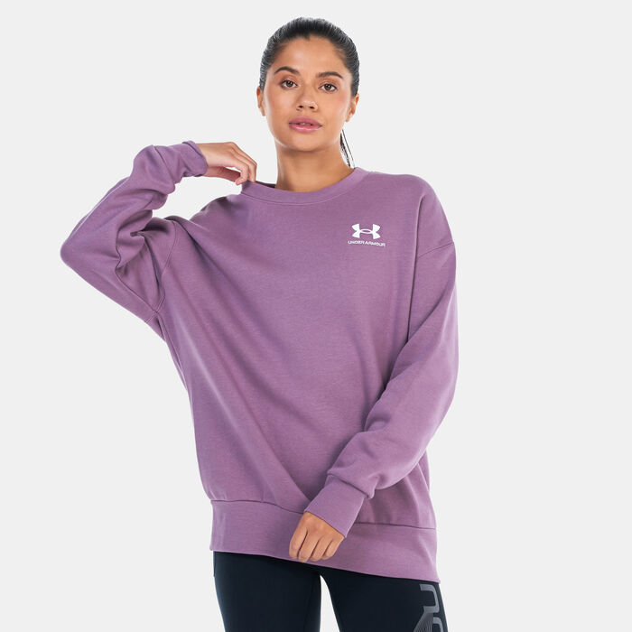 Under Armour Women's UA Essential Fleece Sweatshirt Purple image number 0