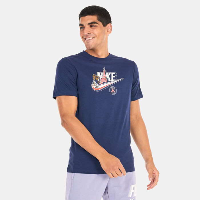 Nike Men's Paris Saint-Germain Futura T-Shirt Blue Nike Men's Paris Saint-Germain Futura T-Shirt Blue image number 0