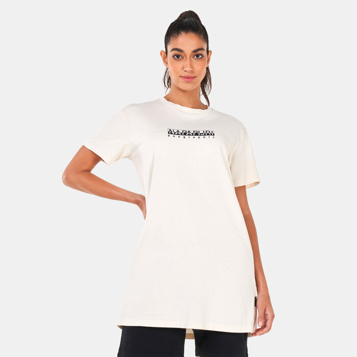 Napapijri Women's S-Box Long T-Shirt White Napapijri Women's S-Box Long T-Shirt White image number 0