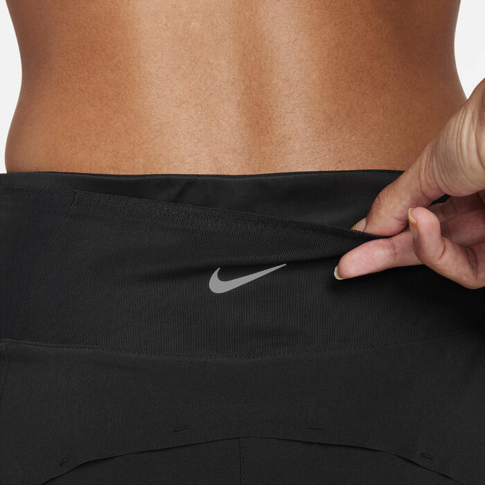 Nike Women's Dri-FIT Swift Mid-Rise 2-in-1 Running Shorts Black image number 6