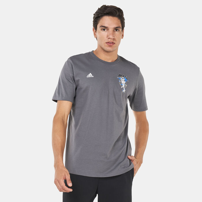 adidas Men's Messi Football Icon Graphic T-Shirt Grey adidas Men's Messi Football Icon Graphic T-Shirt Grey image number 0