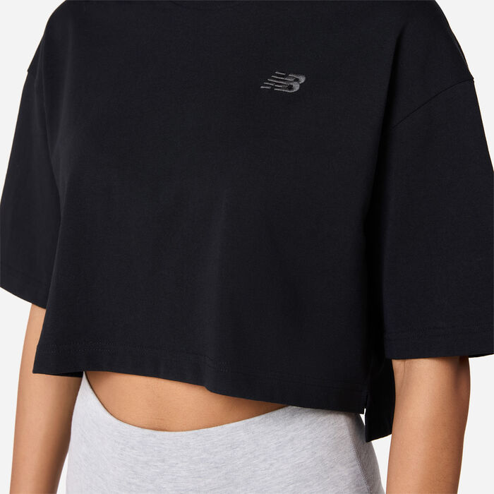 New Balance Women's Logo Jersey T-Shirt Black New Balance Women's Logo Jersey T-Shirt Black image number 3